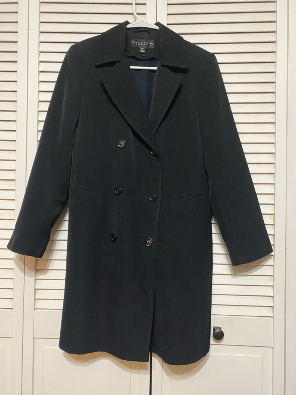 Ann Taylor Black Double-Breasted Trench Coat